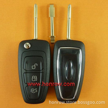3 button flip remote key blank ( Black Color) FORD MONDEO
